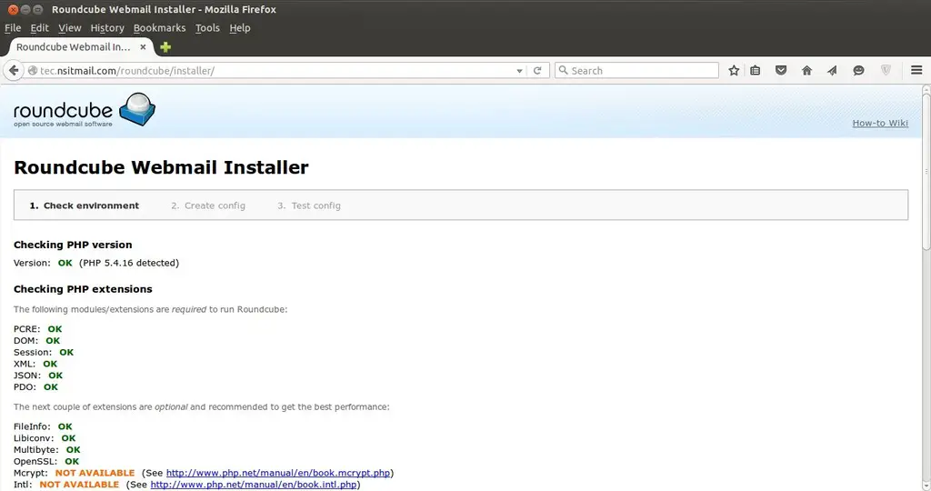 Roundcube-Webmail-Installer-page
