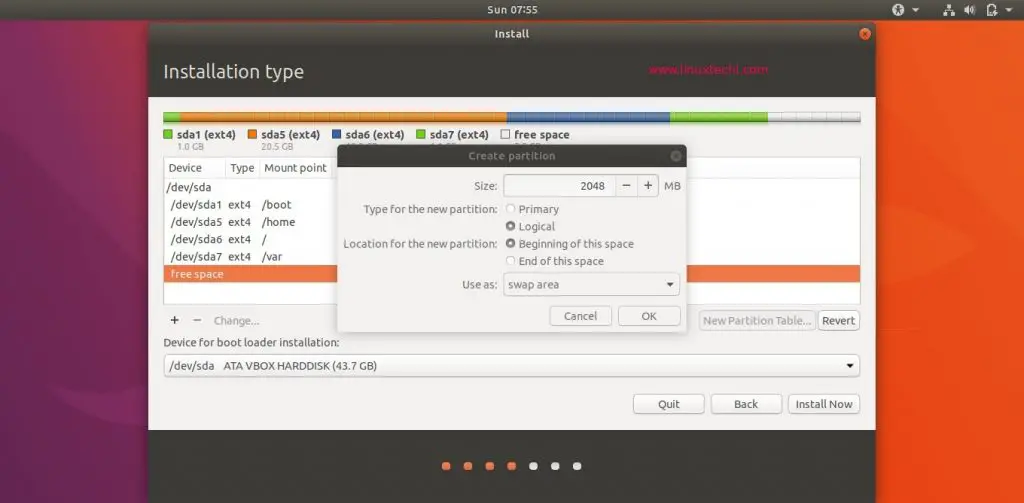 Swap-Partition-Ubuntu17-10-Installation