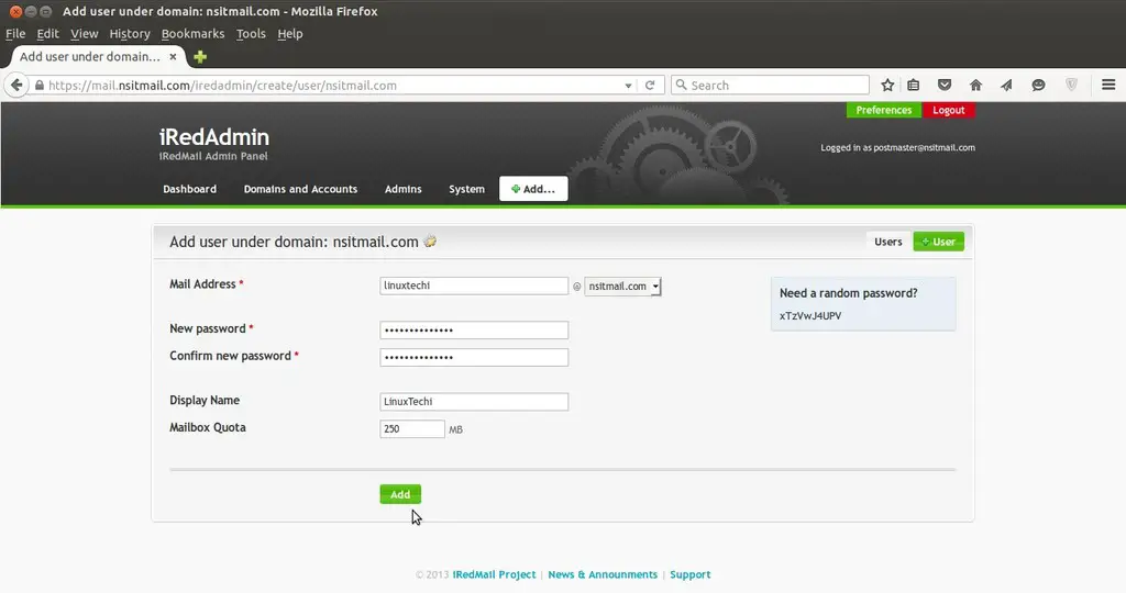 Add-user-under-domain-iredmail