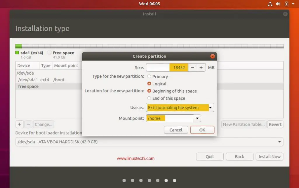 create-home-partition-ubuntu18-04