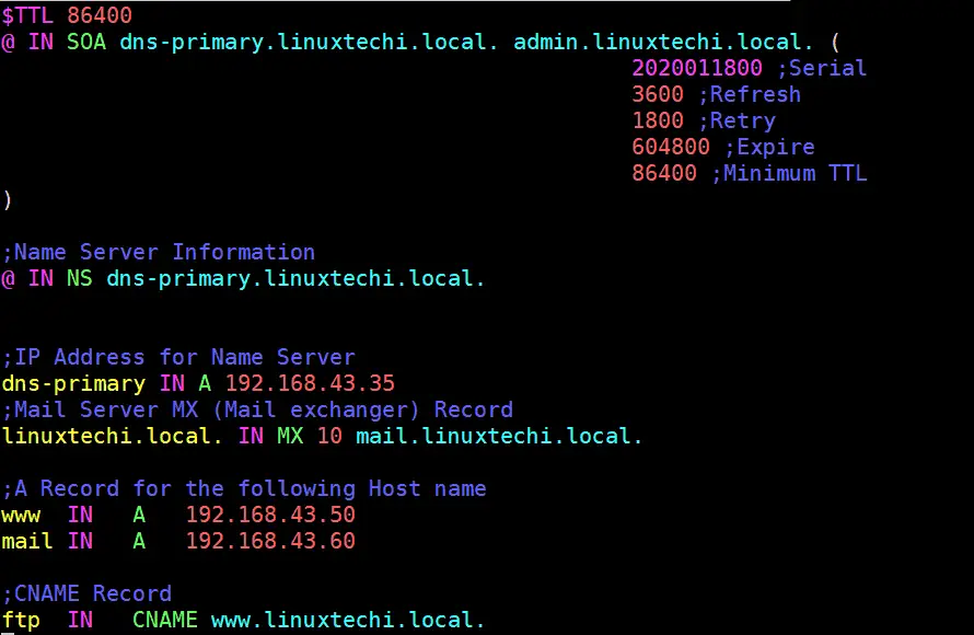 DNS-Records-Forward-Zone-Bind-CentOS8