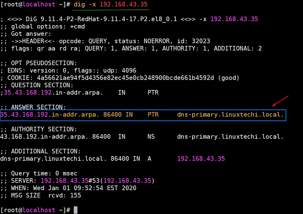 reverse-dns-lookup-dig-command-centos8